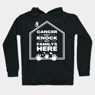 Lung cancer awareness white ribbon Cancer may knock but family's here Hoodie